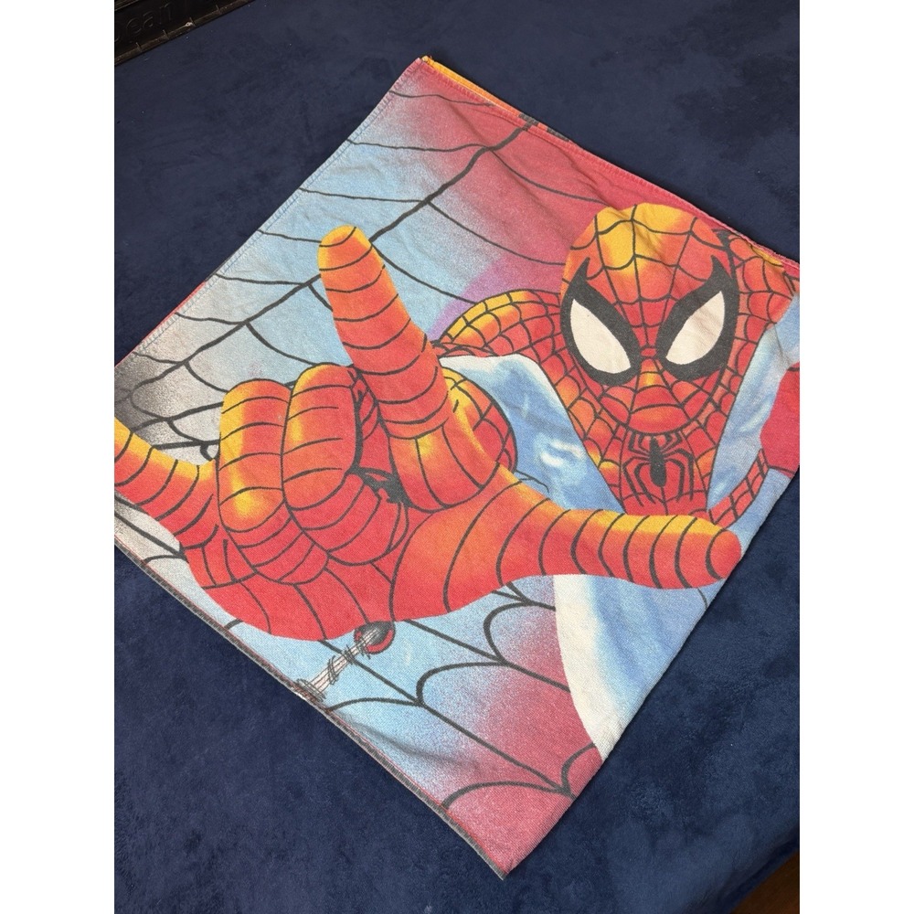 Vintage Marvel Ultimate Spider-Man 2001 Beach Bath Towel Kids 53x27 Cotton